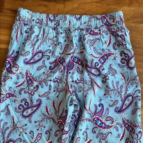 LOFT Blue Paisley Wide Leg Pants - Picture 9 of 9